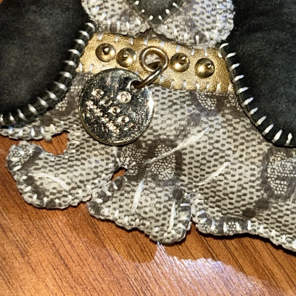 Authentic Gucci Dog GG Coated Canvas Bag Charm /Keychain / Keyring
